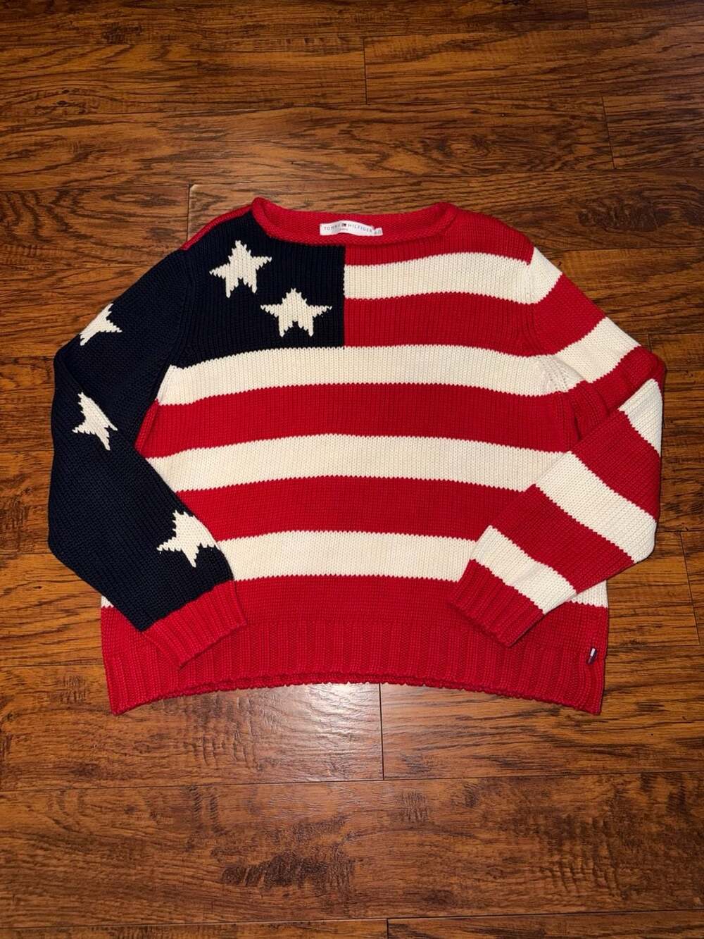 Tommy Hilfiger Jeans American Flag Knit Sweater Size XL